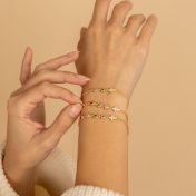 魔法のスターズ誕生石十字架ブレスレット［１８Kゴールドメッキ］