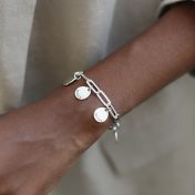 幸せのしずく名入れブレスレット[ペーパークリップスタイル/スターリングシルバー]