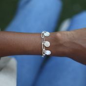 幸せのしずく名入れブレスレット[ペーパークリップスタイル/スターリングシルバー]