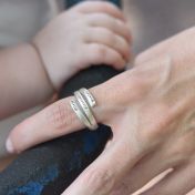 白鳥の名入れリング・3つの名前 [スターリングシルバー]