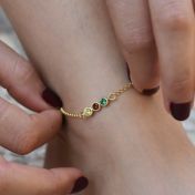 タリサ・スターズ誕生石アンクレット [18Kゴールドメッキ]