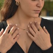 タリサ・スターズ誕生石ネックレス・横　[18Kゴールドメッキ]