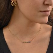 タリサ・スターズ誕生石ネックレス・横　[18Kゴールドメッキ]