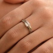 カリーナリング ・槌目仕上げスクエア［スターリングシルバー］