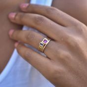 槌目ハンマーテクスチュア・ラブリング[18Kゴールドヴェルメイユ]