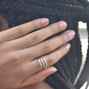 白鳥の名入れリング・3つの名前 [１８Kゴールドヴェルメイユ]