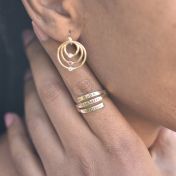 白鳥の名入れリング・3つの名前 [１8Kゴールドメッキ]