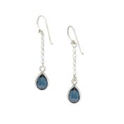 魔法の雨粒誕生石ドロップ留め イヤリング[スターリングシルバー]