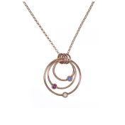 愛の世界誕生石ネックレス［ローズゴールドメッキ］