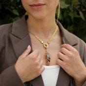  エマサークル誕生石ネックレス［18Kゴールドメッキ］