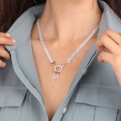 エマサークルネックレス［スターリングシルバー］・星座チャーム付き