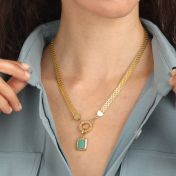 エマサークルネックレス［１８Kゴールドメッキ］・チャーム付き