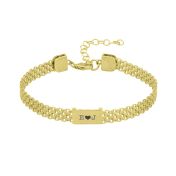 エマヘリンボーンイニシャルブレスレット［１８Kゴールドヴェルメイユ］