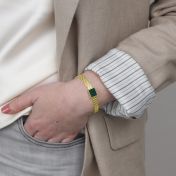 エマヘリンボーンマラカイトブレスレット［１８Kゴールドメッキ］