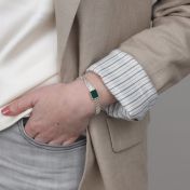 エマヘリンボーンマラカイトブレスレット［スターリングシルバー］