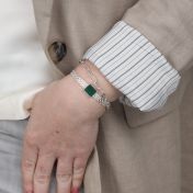 エマヘリンボーンマラカイトブレスレット［スターリングシルバー］