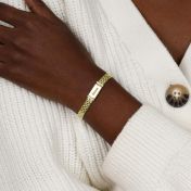 エマヘリンボーンクリスタル名入れブレスレット［18Kゴールドメッキ］