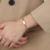 エマヘリンボーン名入れブレスレット［１８Kゴールドヴェルメイユ］