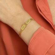 エマヘリンボーン名入れブレスレット［１８Kゴールドヴェルメイユ］