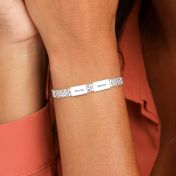 エマヘリンボーン名入れブレスレット［スターリングシルバー］