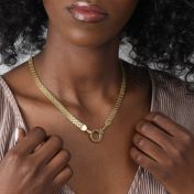 エマサークルネックレス［１８Kゴールドメッキ］・チャーム付き