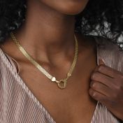 エマサークルネックレス［18Kゴールドヴェルメイユ］・チャーム付き