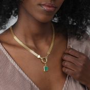 エマサークルネックレス［１８Kゴールドメッキ］・チャーム付き