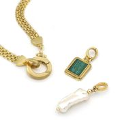 エマサークルネックレス［18Kゴールドヴェルメイユ］・チャーム付き