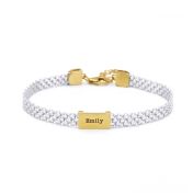 エマヘリンボーン名入れブレスレット［スターリングシルバー・１８Kゴールドメッキ］