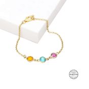 魔法のチャーム誕生石アンクレット[18Kゴールドメッキ]