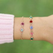 魔法のチャーム誕生石ブレスレット[ローズゴールドメッキ]