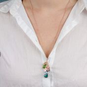 魔法の雨粒イニシャルネックレス[ローズゴールドメッキ]