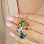 魔法の雨粒イニシャルネックレス[ローズゴールドメッキ]