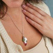 魔法の雨粒イニシャルネックレス[スターリングシルバー]