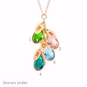 魔法の雨粒イニシャルネックレス[ローズゴールドメッキ]