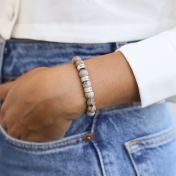 ピカソジャスパーレディース名入れブレスレット[スターリングシルバー]