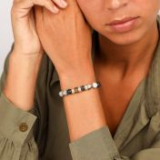 ピカソジャスパーレディース名入れブレスレット[ゴールドメッキ]