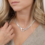 ファミリーサークルヘリンボーン名入れネックレス［スターリングシルバー］