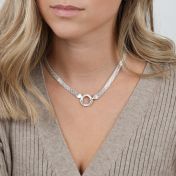 ファミリーサークルヘリンボーン名入れネックレス［スターリングシルバー］