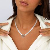 ファミリーサークルヘリンボーン名入れネックレス［スターリングシルバー］