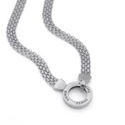 ファミリーサークルヘリンボーン名入れネックレス［スターリングシルバー］