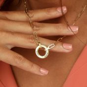 家族サークルリンクチェーン名入れネックレス［１８Kゴールドヴェルメイユ］