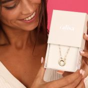 家族サークルリンクチェーン名入れネックレス［１８Kゴールドヴェルメイユ］