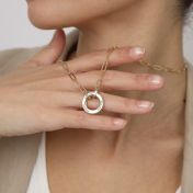 家族サークルリンクチェーン名入れネックレス［１８Kゴールドヴェルメイユ］