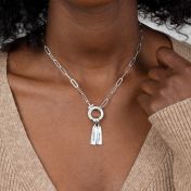 縦棒名入れチャーム［スターリングシルバー］