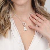 縦棒名入れチャーム［スターリングシルバー］