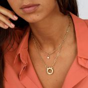 家族サークルリンクチェーン名入れネックレス［１８Kゴールドヴェルメイユ］