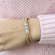 ファミリー名入れブレスレット・タンスエード［スターリングシルバー］