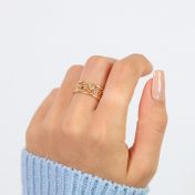 ファミリールーツ誕生石リング　[18Kゴールドメッキ]