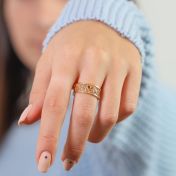 ファミリールーツ誕生石リング　[18Kゴールドメッキ]